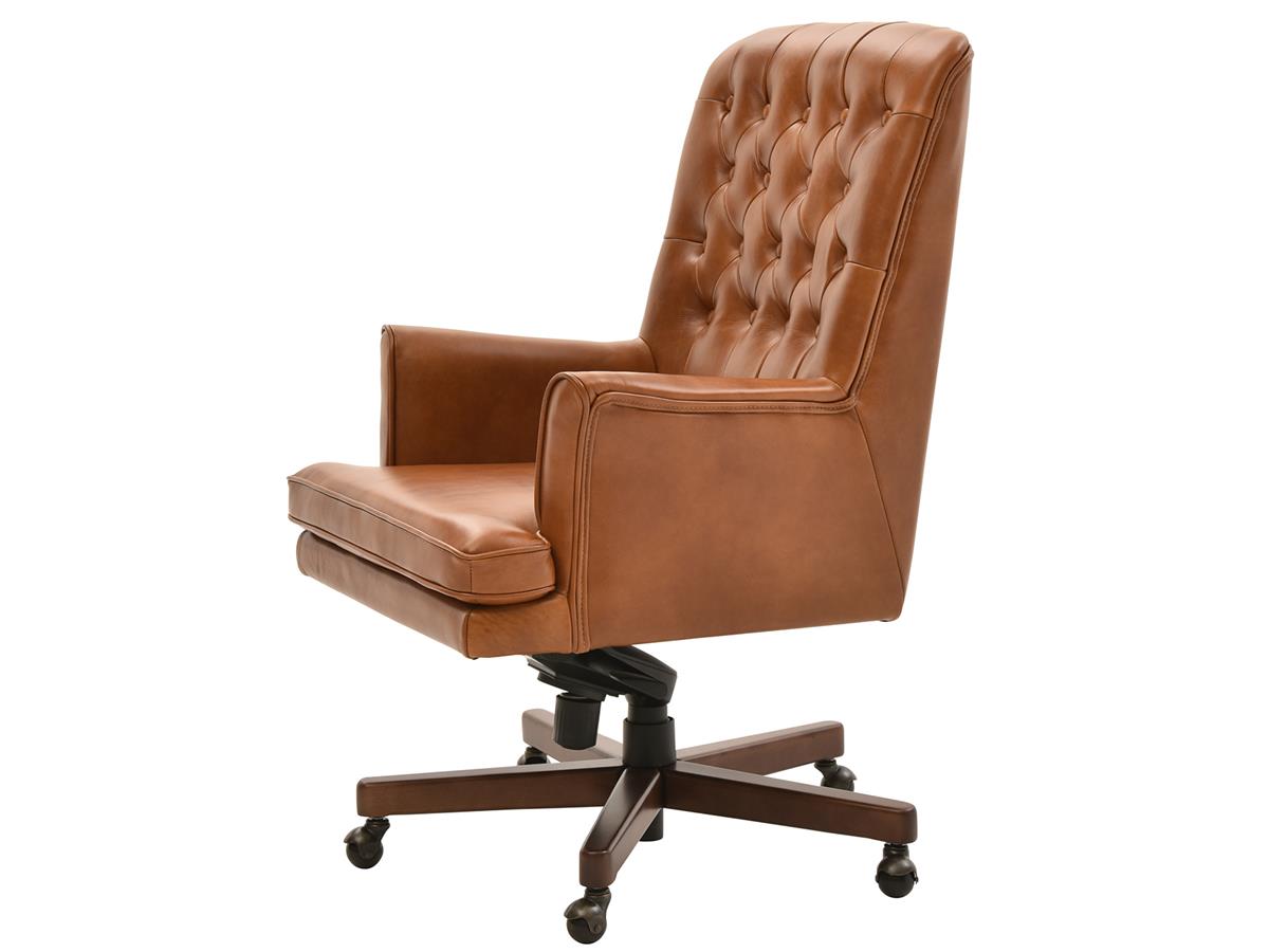 Jayden Top-Grain Leather Desk Chair, Caramel